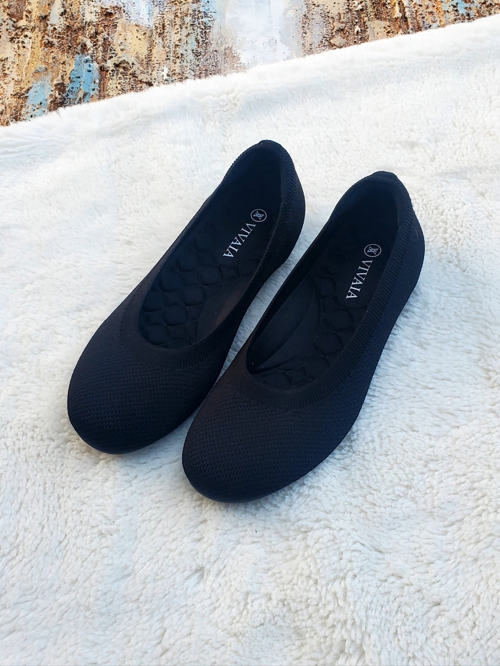 Black Vivaia Knit Ballet Flats for Girls Sz 4